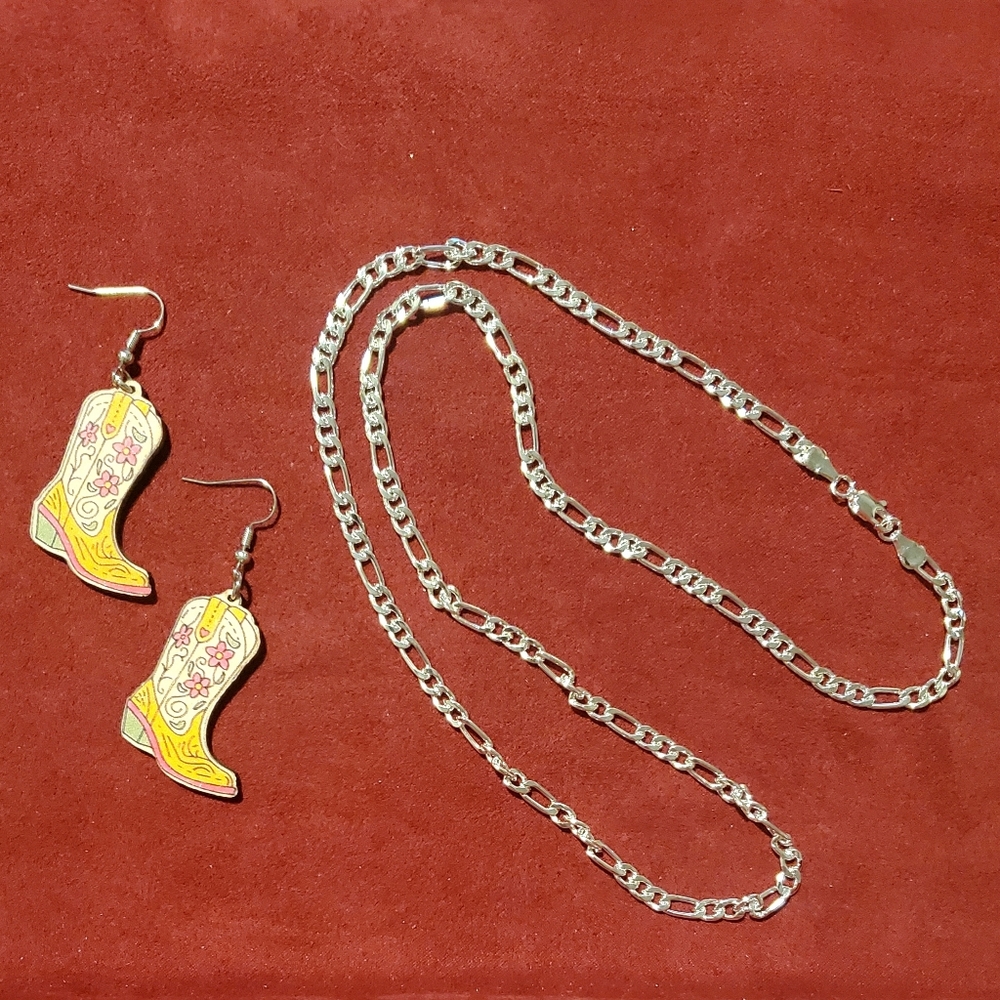 Necklace & Cowboy Earrings Combo